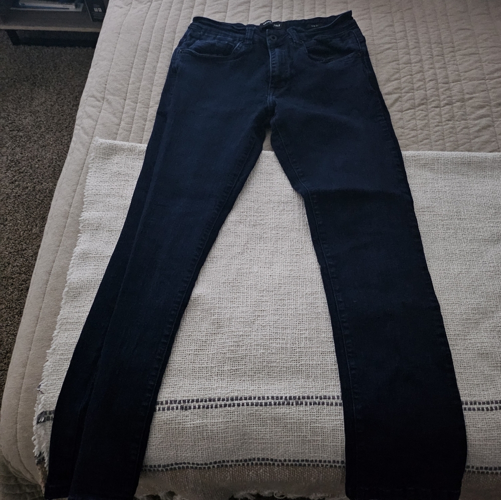 Men's stretch slim fit 30x30 Kenneth Cole navy blue jeans